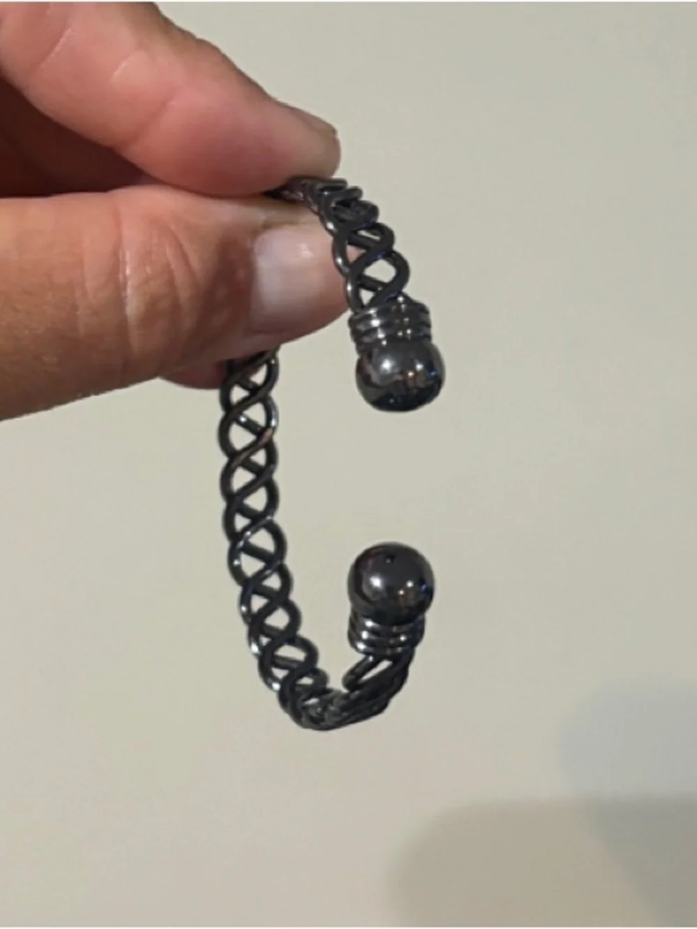 Park Lane Braided Lifestyle Open Cuff Bracelet - Gunmetal Hematite Finish
